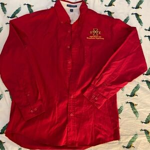 Iowa State University Cyclones- Ag & Bio Engg.  Button Down Dress Shirt-RED Sz M